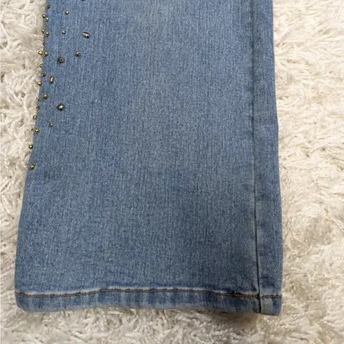 Y2K Very Vera Embellished Jeans Light Wash Size 8P Blue