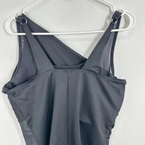 MiracleSuit Azura Black One Shoulder Ruched Tummy Control Swimsuit US 16