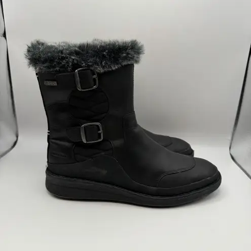 Merrell Tremblant Ezra J95308 Black Faux Fur Leather Boots Women's Size 8 Vibram