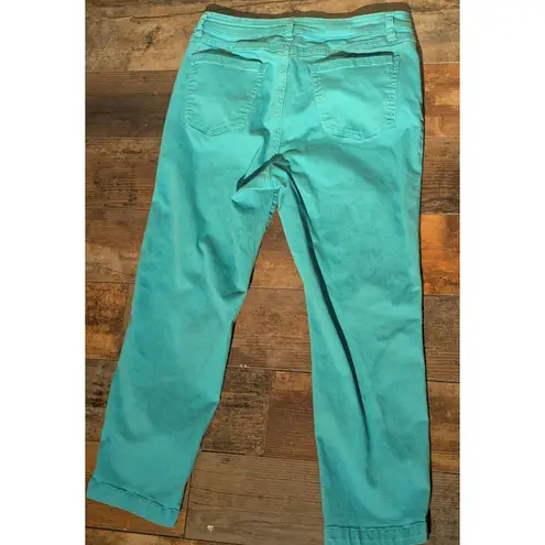 FDJ French Dressing Olivia Embroidered Ankle Pants Jeans Turquoise Size 10