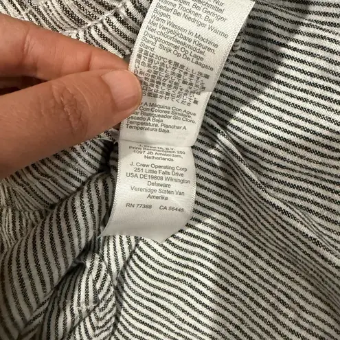 J.Crew Striped linen blend drawstring pant Size 18 casual pull on beach crop White