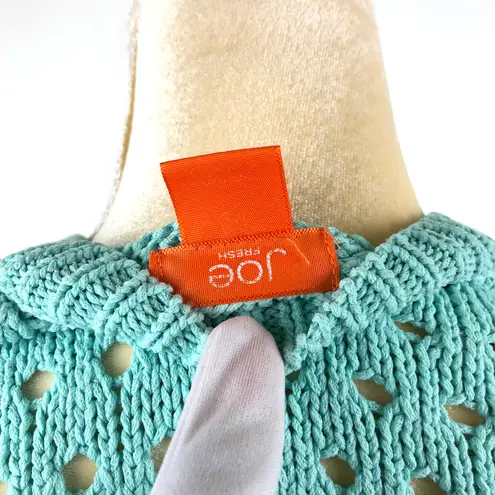 Joe Fresh Turquoise Perforated Knit Sweater