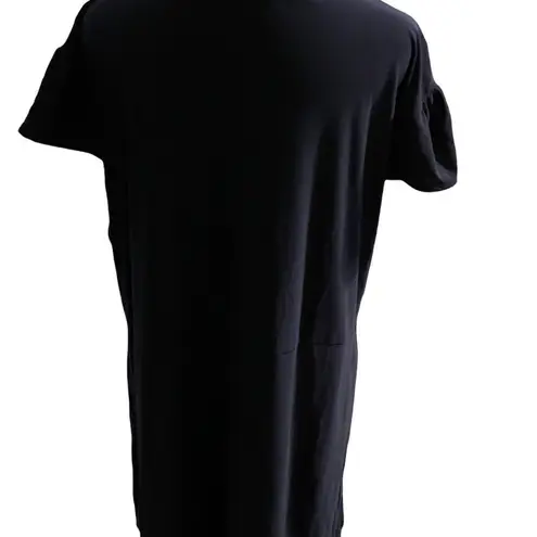 CF collection NWT cap sleeve V neck ruffly flowy hem Black Size 3X