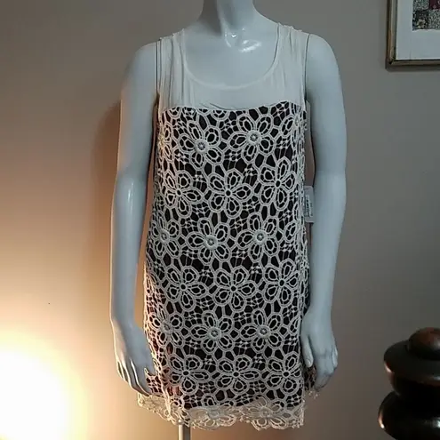 Charming Charlie NWT  Purple & Cream Floral Dress S