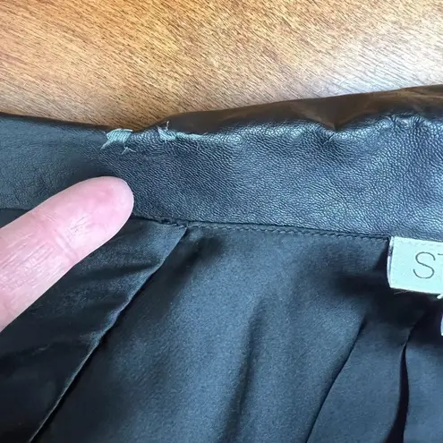 Stones Blazer Jacket Womens XS Brown Black Leopard Print Faux Leather Collar