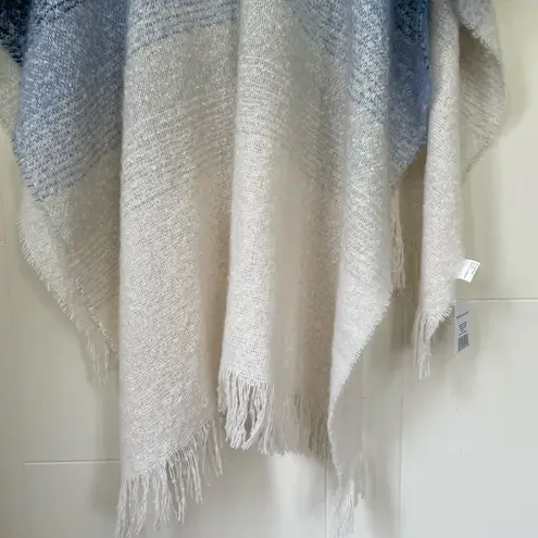 Style 5 NEW Blue White Ombré Knit Poncho Cardigan Shawl Open Front Sweater OSFM Size undefined