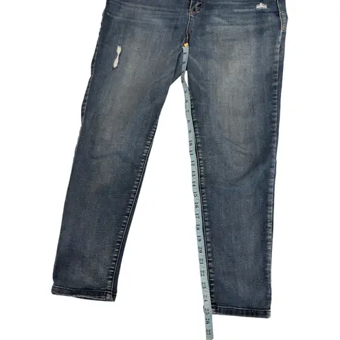 Democracy Absolution Ankle Jeans Distressed Denim Stretch Blue Size 12