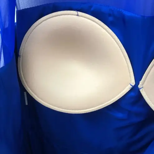 Rickie Freeman Teri Jon Royal Blue Illusion Neck Cocktail Dress Size 6