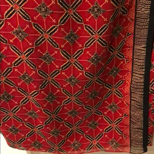 Dana Buchman NWT Vintage 100% silk wrap skirt 6 Moroccan Tile pattern