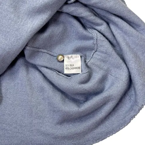 RAW 7 USA Silk Cashmere Graphic Short Sleeve Cardigan Sweater Women’s SZ:S Blue