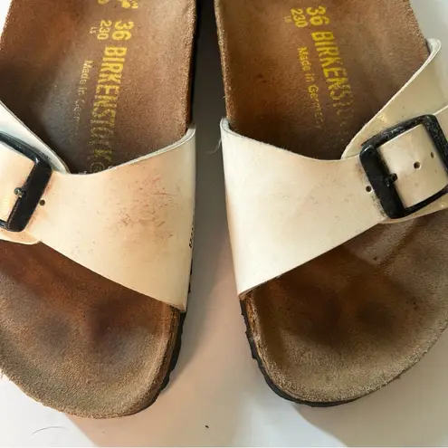 Birkenstocks Madrid White Single Strap Sandals Women’s Size 36, 5-5.5 US