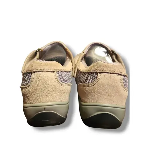 NEW Orthofeet sz 7.5 Womens Tan Leather Strappy Slip on Mary Jane Loafers Preppy