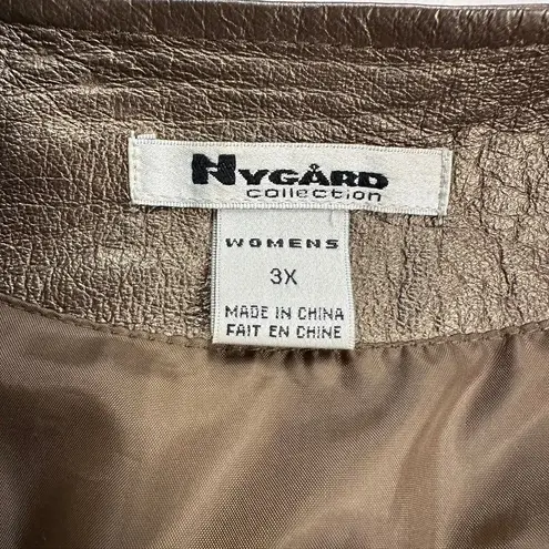 Nygard Collection Women 3X Brown Leather Suede Geometric Jacket Size undefined