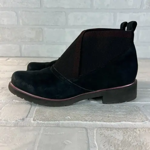 Munro Ankle Boots Womens 8 Black Suede Leather Comfort Stretch Casual Bootie