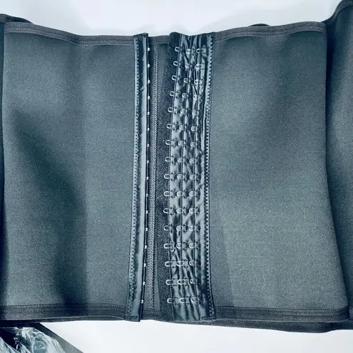 Black Waist Cincher Trainer Corset Zip Hook New