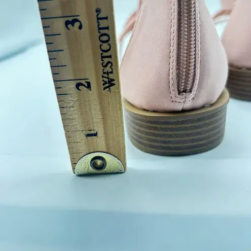 Journee Collection Sandal Womens 7.5 Pink Strappy Lanza Square Toe Sandal NEW