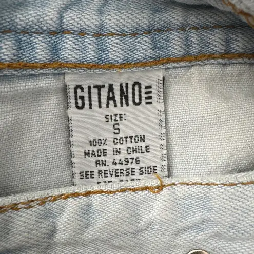 vintage 80s Gitano Pleated Front, scoop pockets Overalls Shorts Jean size small Blue