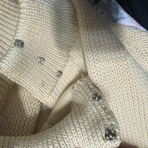 Catalina Vintage 1960's Sweater Cardigan Chunky Knit sz 38/L cream Nordic