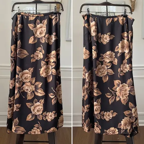 Vintage 90s Chaus Southwestern Prairie Cottage Core MIDI Skirt 12 Brown