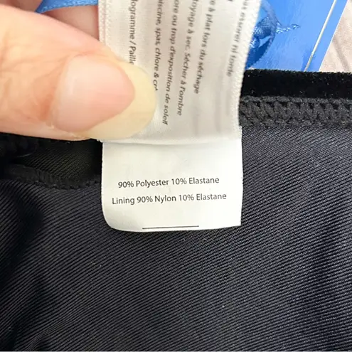 Lisa Blue Black Velvet Sorceres Halter Bikini Top NWT Medium Tie Gold Tone Charm