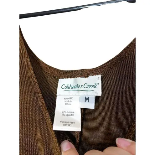 Coldwater Creek Vintage Brown Maxi Dress And Cardigan Set Size M