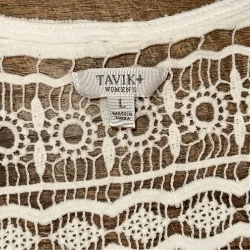 Tavik+ Cream Crochet Knit Swim Cover Up Size L