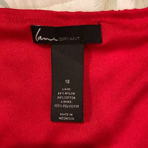 Lane Bryant Red Lace Sleeveless Top 18 with belt