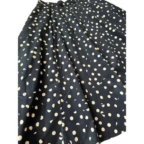 Kowtow Umbrella Skirt Polka Dots Navy & White Size 10 Blue