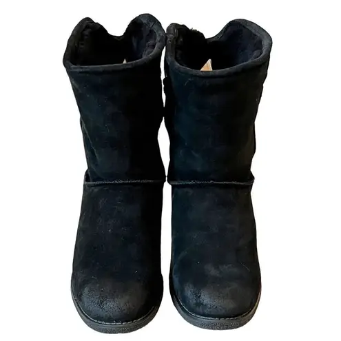 Abeo Blaine Women's Comfort Black Sheepskin Lining Suede Leather Boots Size 7.5
