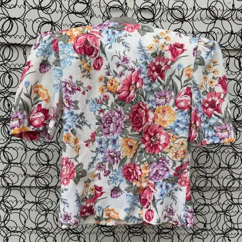 Vintage 80s That’s Me Romantic Floral Tapestry Lace Floral Womens Blazer Top 3/4 Pink