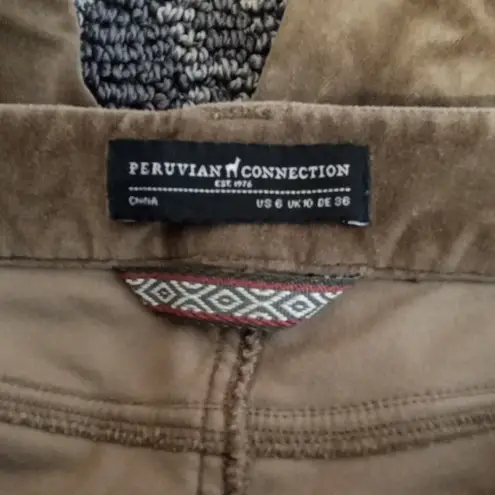 Peruvian Connection Womens Velvet Skinny Leg Classic Capsule Cotton Size 6