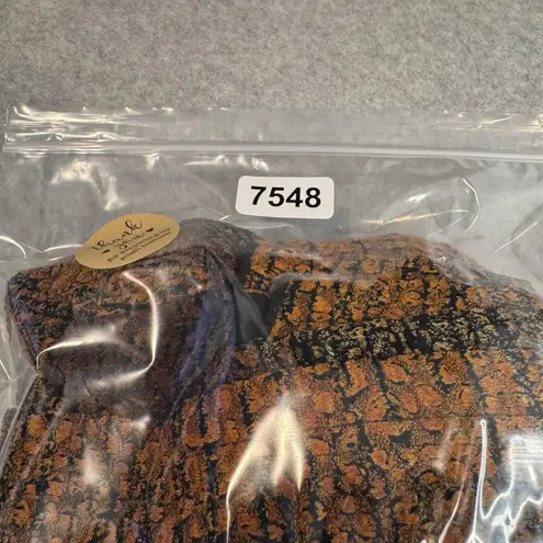 Amanda Smith Vintage Amanda Cardigan Womens XL Orange Brown Stripe Fall Open Front Side Slits