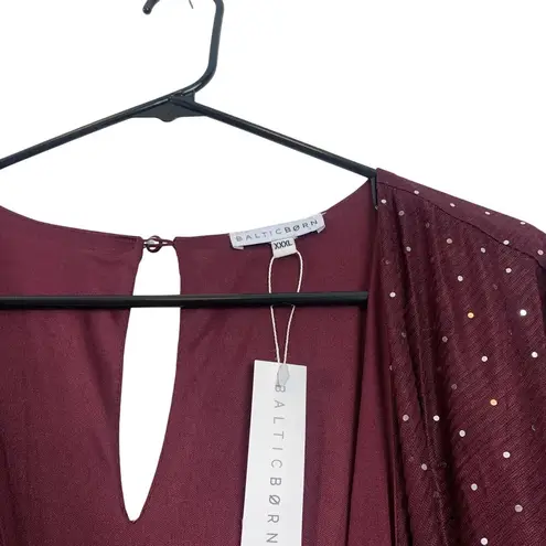 Baltic Born NWT Grace Sparkle Sequin Wrap Gown Maxi Dress Mulberry XXXL