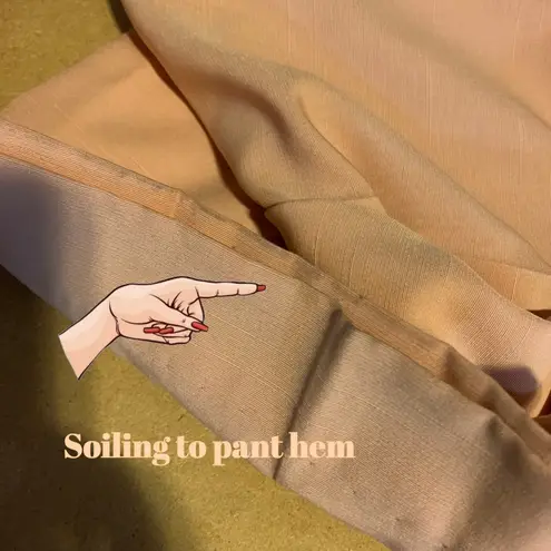 VINTAGE 1990'S NORTON MCNAUGHTON PEACH PANT SUIT WITH EMBROIDERED DETAIL (16) Orange