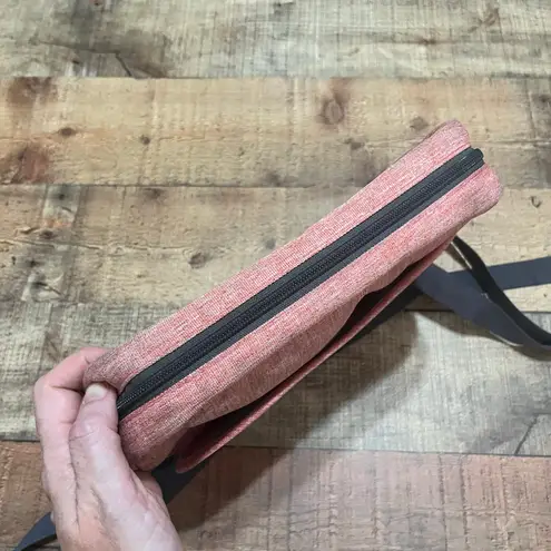 LL Bean Coral Canvas Expandable Crossbody Bag 11"x10"x4" Outdoors Hiking Travel Red