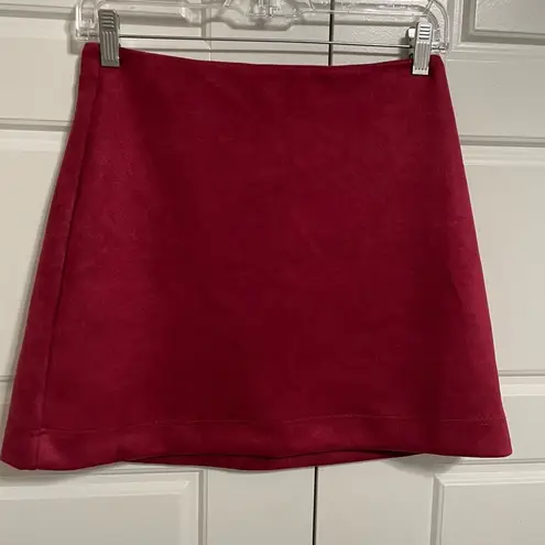 Pink Lily  faux suede a-line mini skirt women’s small maroon​