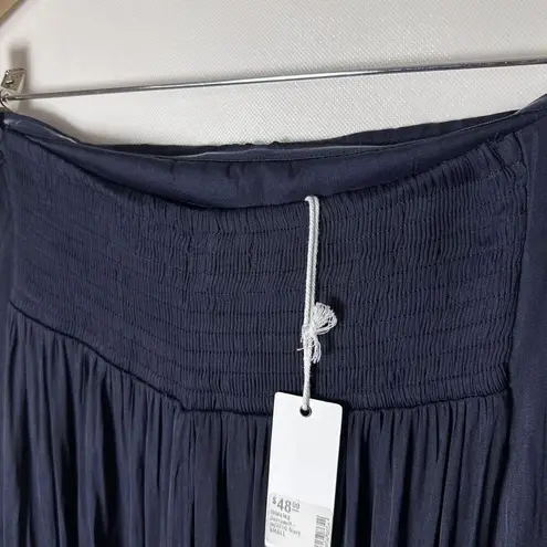 Mable Jumpsuit Womens Small Blue Strapless Smocked Palazzo Vacation Cruise