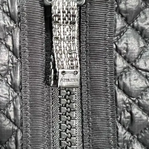 Athleta Women's Black Quilted Hooded Jacket Coat Puffer 1X Plus Size Fall Winter