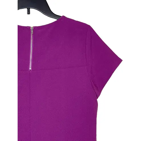 Chelsea28 Women's Shift Dress Stretch Crepe Short Sleeve Purple Medium NWT