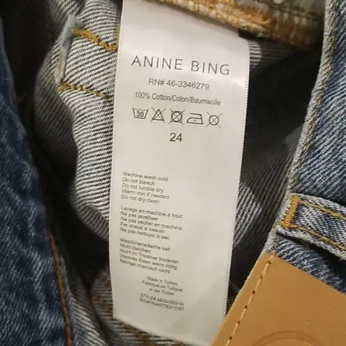 ANINE BING 💕💕 Jackie Jean ~ Rodeo High Rise Straight Leg Jeans 24 NWT