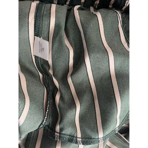 Anna Grace Striped Wide Leg Palazzo Pants, Green & Cream Vertical Stripes, Flowy