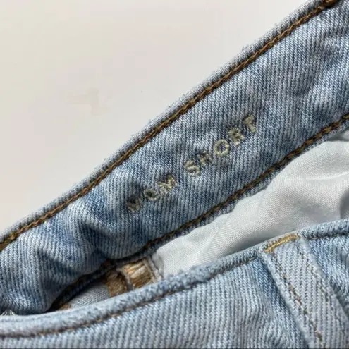 American Eagle  Outfitters • Destroyed Cuffed Light Blue Mom Shorts