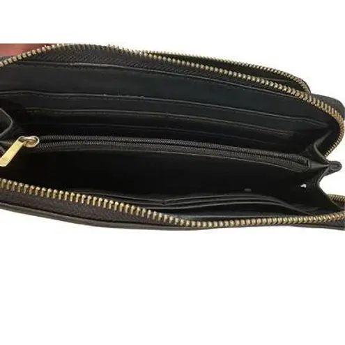 Black Billfold Wallet Clutch Wristlet Travel Vacation Everyday