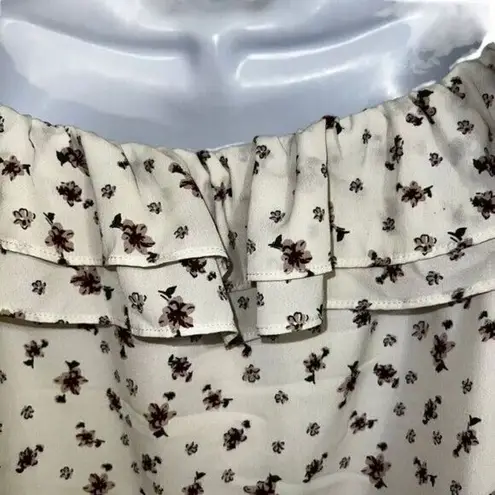 Sabo Skirt SABO‎ SKIRT Gorgeous Cream Floral Off-Shoulder L/S Lexi  Top NWT Size Small