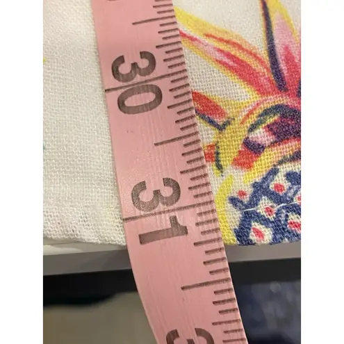 Sigrid Olsen Linen Pineapple Print Tunic Top Button Front Shirt Blouse S - Image 7