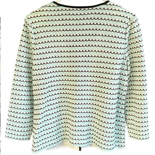 Ming Wang Like New Rhinestone Adorned Sweater Mint Green White Black Size Medium