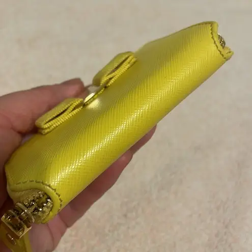 Salvatore Ferragamo Yellow Leather Coin Purse