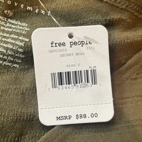 Free People Movement Gone Adrift Long Sleeve Crop Top Secret Moss Green Small