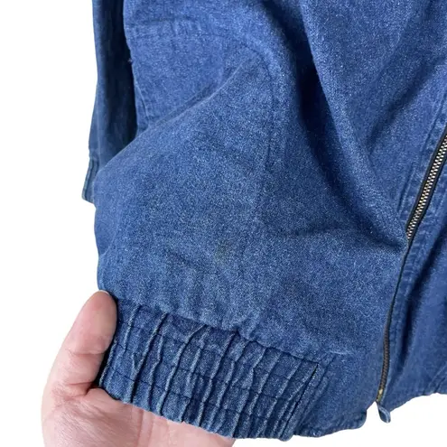 Vintage Gepetto Women’s Large Jean Jacket Rhinestone X’s & O’s Embellished Blue