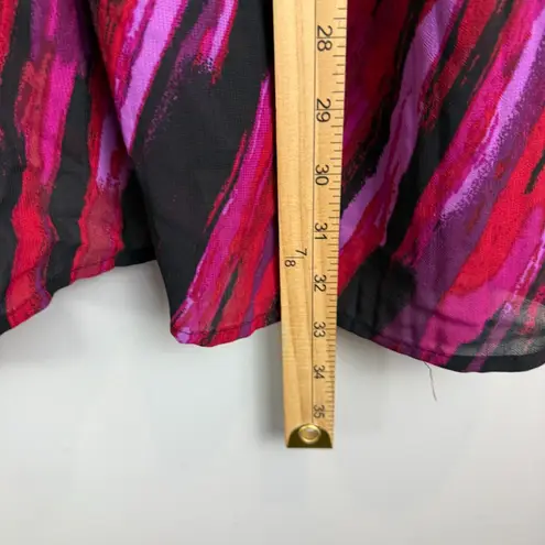 Catherines Top Women 2X 22/22W Red Purple Striped Beaded V-Neck Tunic Mature